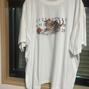 ◎MM6 Maison Margiela◎ マルジェラ　CAT PRINT メンズ　Lサイズ　レディース　XLサイズ 半袖 Tシャツ ホワイト 白　猫