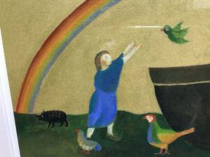 小杉小二郎 版画　サインあり 聖書物語　 シルクスクリーン　2003年作品　125部　限定　真作保証 虹、動物、小鳥、イノシシ、