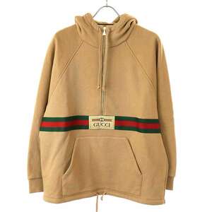 GUCCI グッチ ウェブ＆GUCCI ラベル付き プルオーバースウェットシャツ 644656 XJC3W ブラウン XS IT6UANBXH8F8