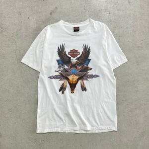 00年代 USA製 Harley-Davidson ハーレーダビッドソン モーターサイクル プリントTシャツ イーグル メンズL