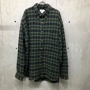 90s J.crew 白タグ ヘビーネルシャツ ブラックウォッチ ボタンダウン オーバーサイズ vintage ビンテージ フランネルシャツ