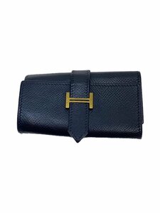 HERMES◆キーケース/レザー/BLK/無地/レディース