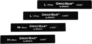 ギター用 HOSCO Luthiers Tools GrooBar(グルーバー) ナット溝加工用スペーサー ギター用4枚セット(1