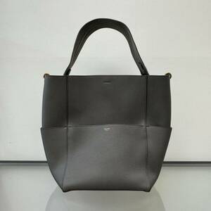 セリーヌ サングルバケット レザー ショルダーバッグ グレー CELINE トートバッグ レザーバッグ 鞄 カバン かばん バッグ ハンドバッグ 