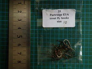 partridge パートリッジ フック　E1A long shank fine wire #10 25本入り