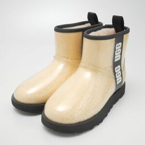 GP7270▽未使用 定価2.5万 UGG アグ 防水 クラシック クリア ミニ Classic Clear Mini ショートブーツ レインブーツ 靴 US6/23cm 1113190