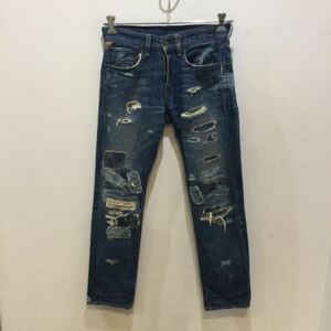 DENIM&SUPPLY RALPH LAUREN ラルフローレン　DAMAGED DENIM PANTS ユーズド加工 デニムパンツ インディゴ 28インチ 677851