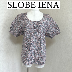 SLOBE IENA スローブ イエナ プルオーバーシャツ パフスリーブ 半袖 ブラウス 花柄 フラワープリント ピンク M