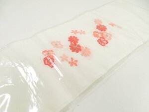 ys7105472; 和装小物　半衿　未使用　刺繍　花と青海波文【リサイクル】【着】