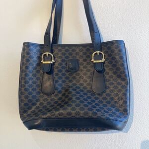 1円スタート　CELINE セリーヌ レザー マカダム トートバッグ　