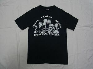 ☆美品・未着用☆ 80s USA製 ビンテージ UNIVERSAL STUDIOS ユニバーサル・スタジオ ハリウッド Tシャツ sizeM 黒 ☆古着 映画 ロック OLD