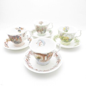 美品 ROYAL DOULTON ロイヤルドルトン ブランブリーヘッジ Spring Summer Autumn Winter ティーカップ＆ソーサー 4客 セット SU10241E2