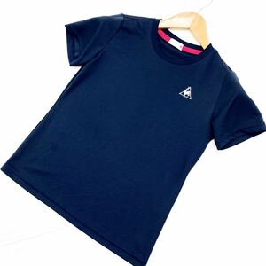  ■ルコック LE COQ SPORTIF レディース M 半袖Tシャツ ネイビー 濃紺 細身 スポーツにぴったりの一枚♪■FA7