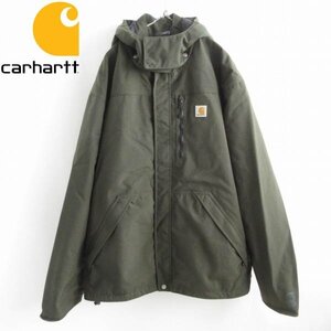 アメリカ企画 carhartt カーハート ショアライン ジャケット 2XL 緑系 パーカー 着脱フード STORM DEFENDER D149-18-0068ZV