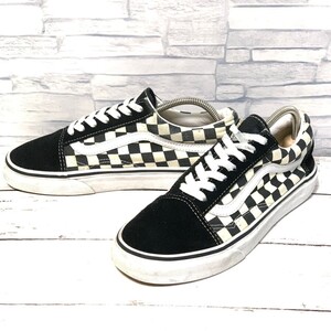 R7231bL VANS バンズ OLD SKOOL オールドスクール ローカットスニーカー チェッカーボード 市松模様 ブラック×ホワイト レディース 24cm