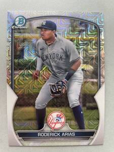 プロスペクト4位 TOPPS 2023 BOWMAN MEGA BOX #BCP-135 CHROME MOJO reflector RODERICK ARIAS NEW YORK YANKEES