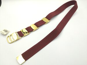 未使用保管品 Salvatore Ferragamo/フェラガモ ベルト ヴァラプレート ゴールド ボルドー系