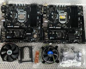 【動作可＆起動不可】MSI マザーボード H170M-S01 2台 i5-6500 1枚 本体側付属品無し / CPUクーラー2個 他数点付属 DDR3メモリ対応