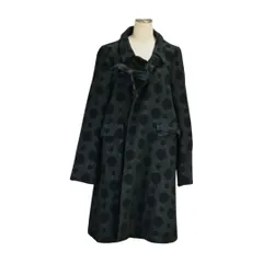 BLACK COMME des GARCONS コムデギャルソン ロングチェスターコート 1L-J024 ポルカドット S ウール ブラック レディース F-L8127