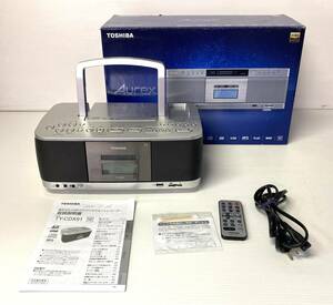 ★☆美品 TOSHIBA 東芝 Aurex SD/USB/CD ラジオ カセットレコーダー 2023年製 TY-CDX91 リモコン 取説冊子 箱付き 可動品 ラジカセ☆★