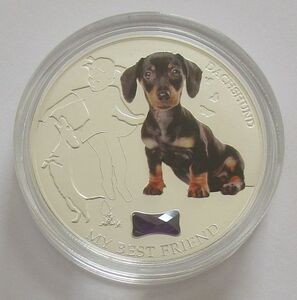 フィジー ダックスフンド 犬 2ドル 2013年 銀貨 硬貨