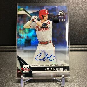 150枚限定 Casey Martin 2021 Topps Bowman Platinum #TOP-4 Top Prospects Autograph Blue Foil /150 Phillies