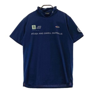 【1円】ROUGH&SWELL ラフアンドスウェル モックネック 半袖Tシャツ ネイビー系 M [240101296141]