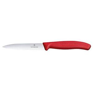 VICTORINOX(ビクトリノックス) ペティナイフ 波刃 レッド 10cm スイスクラシック 果物ナイフ 皮むき 6.7731-X1