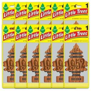 送料無料！Little Trees リトルツリー エアフレッシュナー 12枚セット「Bourbon バーボン」消臭 芳香剤 インテリア アメリカ雑貨 車