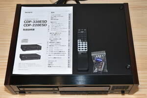 美品 美音 リモコン付 メンテナンス品 ベルト交換済 SONY CDプレイヤー CDP-338ESD （CDP-608ESD) 管理番号K338