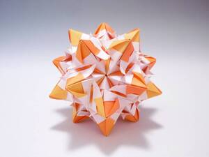 くす玉　30枚組　折り紙　ユニット　O-1　3色　オレンジ　kusudama　origami　ハンドメイド