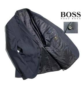 最高級【52】HUGO BOSS ヒューゴボス 2B テーラードジャケット 52 (XL相当) ウール メンズ ネイビー 美シルエット