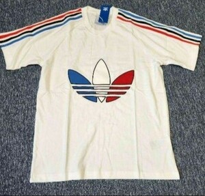 新品/未使用/正規品【アディダス トリコロールTシャツ L 白ホワイト】横浜マリノスadidasオリジナルスMプラシャツ半袖XLシャツ赤青フランス