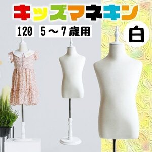 キッズトルソー トルソー マネキン 子供 120サイズ 5ー7歳用 高さ90cm-120cm キッズ インテリア ホワイト