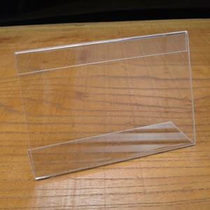 L型カードスタンド テーブルカード 1.5mm厚 アクリル ディスプレイ 店舗用品 [ 80×120mm / 1個 ] 透明