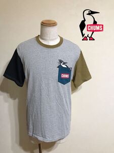 CHUMS チャムス アウトドア クルーネック ポケット Tシャツ トップス サイズL 半袖 CH01-2119