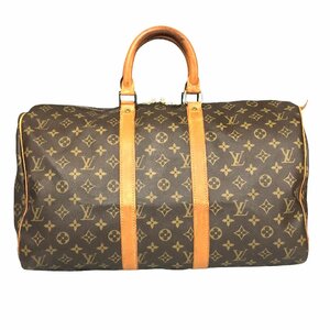 【1円～】ルイヴィトン LOUIS VUITTON バッグ ボストンバッグ キーポル45 M41428 モノグラム レザー ブラウン ゴールド金具 中古