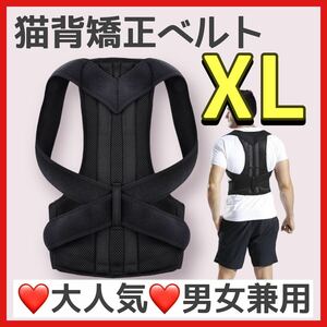 姿勢矯正ベルト XL 背筋矯正ベルト 猫背矯正ベルト 背中矯正 猫背 肩甲骨 肩凝り腰痛 男女兼用 S〜3XL 巻き肩 背中サポーター 肩こり解消