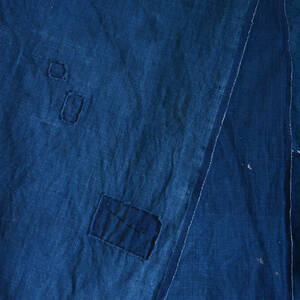 古布藍染木綿無地二幅襤褸ジャパンヴィンテージファブリックテキスタイルリメイク素材 japanese fabric vintage cotton indigo boro