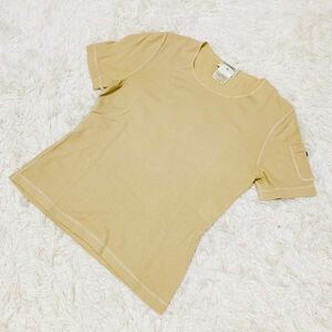 1円〜 美品 CHANEL シャネル Tシャツ カットソー 半袖 トップス 半袖Tシャツ クルーネック カシミヤ100% イエロー 42サイズ 