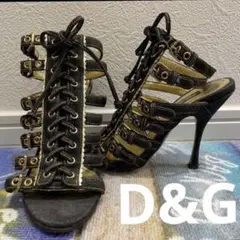 D&G☆ドルチェアンドガッバーナ☆デニムレースアップヒール☆平成ギャル系