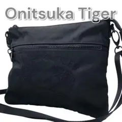 美品 Onitsuka Tiger サコッシュ 虎刺繍 ブラック ナイロン 即売