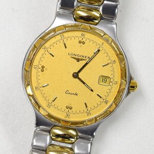 1円 可動品 腕時計 ロンジン LONGINES コンクエスト デイト クォーツ メンズ ゴールド 同梱不可