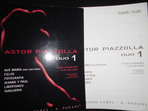 ■アストル・ピアソラ ASTOR PIAZZOLLA DUO1 ■２冊組 フルート 楽譜 FLAUTO E PIANOFORTE FLUTE AND PIANO