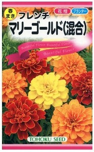 フレンチマリーゴールド 混合 種子 花のたね プランター 花壇向け 家庭園芸　