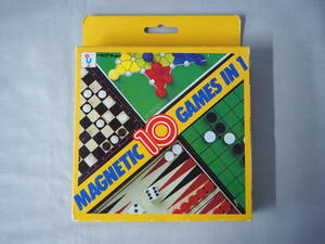 昭和レトロ　携帯ボードゲーム　MAGNETIC 10 GAMES IN 1　マグネット　磁石　nichiyu　ニチユー　チェス　オセロ　バックギャモン