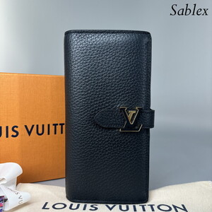 1円【新品同様/RFID】LOUIS VUITTON ルイヴィトン M81330 トリヨン ヴェルティカル ウォレット 二つ折り 長財布 ブラック系 メンズ 現行