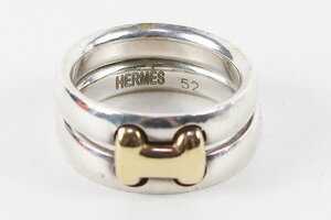 【美品】HERMES エルメス シルバー オランプリング 指輪 925 コンビ 750 ブランドアクセサリー 52 12号 小物 【QZ62】