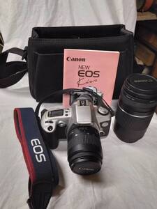 実用品★キャノン CANON EOS KISS 電池なし　フイルムなし　レンズ　35㎜～80㎜　75㎜～300㎜　ケース　取説あり