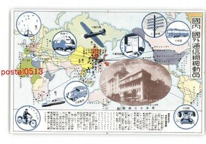 XyG5656●東京 東京日日新聞 国内国外通信網総動員 *傷み有り【絵葉書】